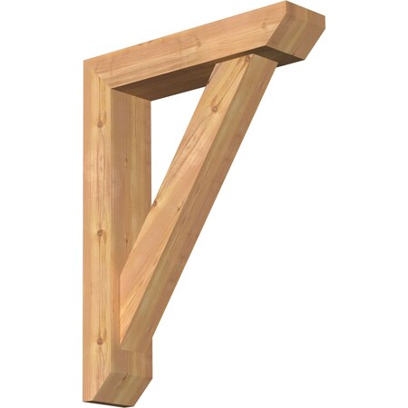 Traditional Slat Smooth Bracket W/ Offset Brace, Western Red Cedar, 5 1/2W X 24D X 32H